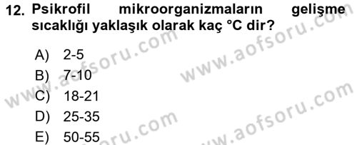 Gıda Bilimi ve Teknolojisi Dersi 2015 - 2016 Yılı Tek Ders Sınav Soruları 12. Soru