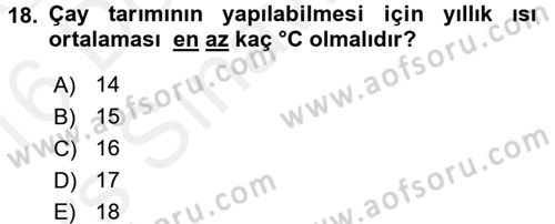 Gıda Bilimi ve Teknolojisi Dersi 2015 - 2016 Yılı Tek Ders Sınav Soruları 18. Soru