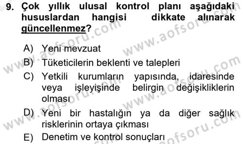 Gıda Bilimi ve Teknolojisi Dersi 2015 - 2016 Yılı Tek Ders Sınav Soruları 9. Soru
