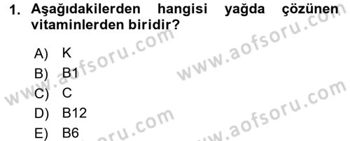 Gıda Bilimi ve Teknolojisi Dersi 2016 - 2017 Yılı 3 Ders Sınav Soruları 1. Soru