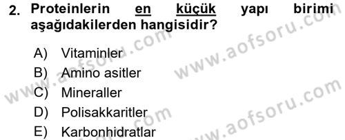 Gıda Bilimi ve Teknolojisi Dersi 2016 - 2017 Yılı 3 Ders Sınav Soruları 2. Soru