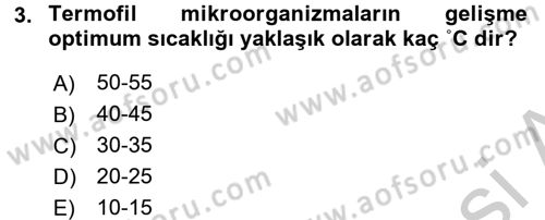 Gıda Bilimi ve Teknolojisi Dersi 2016 - 2017 Yılı 3 Ders Sınav Soruları 3. Soru