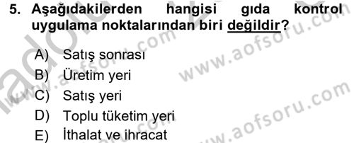 Gıda Bilimi ve Teknolojisi Dersi 2016 - 2017 Yılı 3 Ders Sınav Soruları 5. Soru