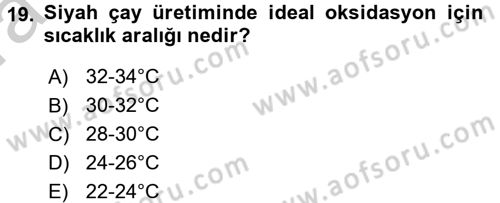 Gıda Bilimi ve Teknolojisi Dersi 2016 - 2017 Yılı (Vize) Ara Sınav Soruları 19. Soru