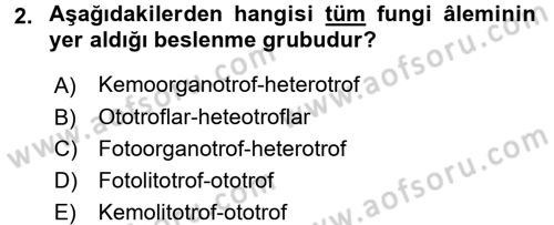 Gıda Bilimi ve Teknolojisi Dersi 2016 - 2017 Yılı (Final) Dönem Sonu Sınav Soruları 2. Soru