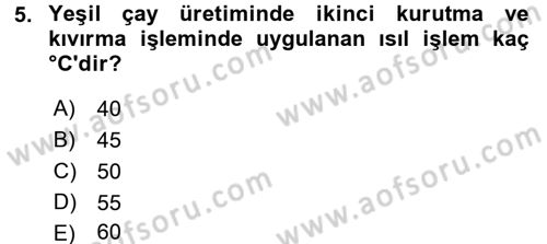 Gıda Bilimi ve Teknolojisi Dersi 2016 - 2017 Yılı (Final) Dönem Sonu Sınav Soruları 5. Soru