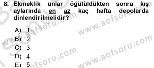 Gıda Bilimi ve Teknolojisi Dersi 2016 - 2017 Yılı (Final) Dönem Sonu Sınav Soruları 8. Soru