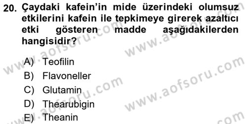 Gıda Bilimi ve Teknolojisi Dersi 2017 - 2018 Yılı (Vize) Ara Sınav Soruları 20. Soru