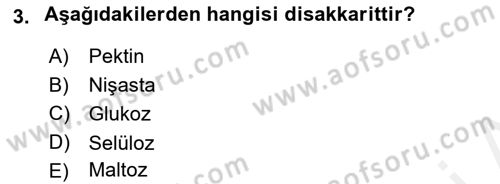 Gıda Bilimi ve Teknolojisi Dersi 2017 - 2018 Yılı (Vize) Ara Sınav Soruları 3. Soru
