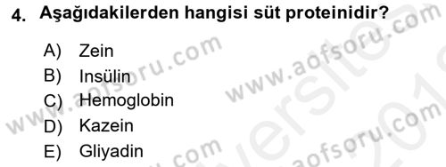 Gıda Bilimi ve Teknolojisi Dersi 2017 - 2018 Yılı (Vize) Ara Sınav Soruları 4. Soru