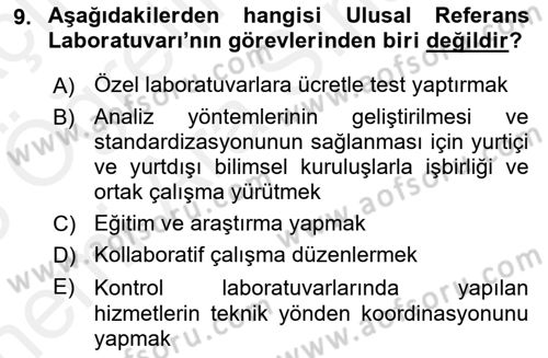 Gıda Bilimi ve Teknolojisi Dersi 2017 - 2018 Yılı (Vize) Ara Sınav Soruları 9. Soru