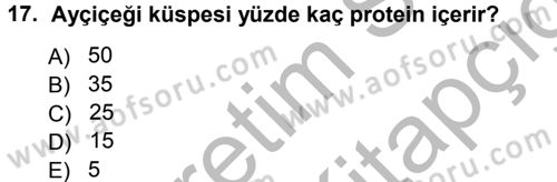 Tarla Bitkileri 2 Dersi 2012 - 2013 Yılı (Vize) Ara Sınav Soruları 17. Soru