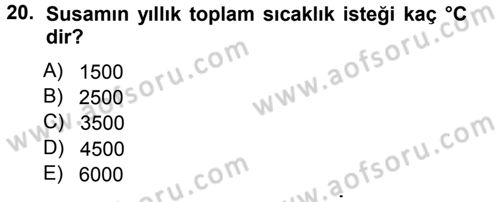 Tarla Bitkileri 2 Dersi 2012 - 2013 Yılı (Vize) Ara Sınav Soruları 20. Soru