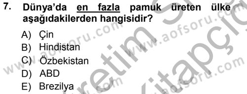 Tarla Bitkileri 2 Dersi 2012 - 2013 Yılı (Vize) Ara Sınav Soruları 7. Soru