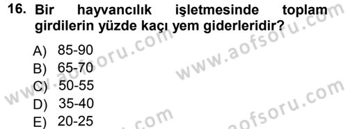 Tarla Bitkileri 2 Dersi 2012 - 2013 Yılı (Final) Dönem Sonu Sınav Soruları 16. Soru