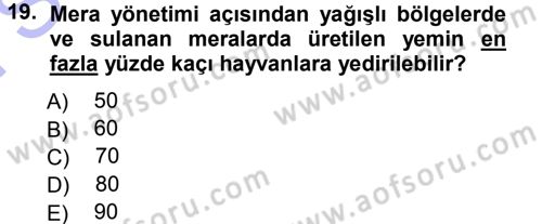 Tarla Bitkileri 2 Dersi 2012 - 2013 Yılı (Final) Dönem Sonu Sınav Soruları 19. Soru