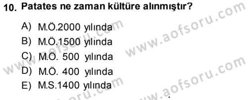 Tarla Bitkileri 2 Dersi 2013 - 2014 Yılı (Vize) Ara Sınav Soruları 10. Soru