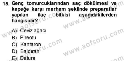 Tarla Bitkileri 2 Dersi 2013 - 2014 Yılı (Vize) Ara Sınav Soruları 15. Soru