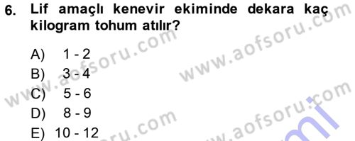 Tarla Bitkileri 2 Dersi 2013 - 2014 Yılı (Vize) Ara Sınav Soruları 6. Soru