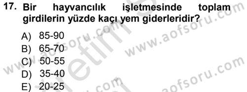 Tarla Bitkileri 2 Dersi 2013 - 2014 Yılı Tek Ders Sınav Soruları 17. Soru