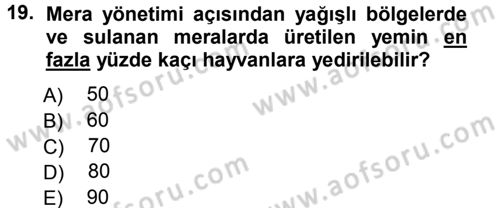 Tarla Bitkileri 2 Dersi 2013 - 2014 Yılı Tek Ders Sınav Soruları 19. Soru