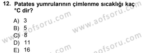 Tarla Bitkileri 2 Dersi 2014 - 2015 Yılı (Vize) Ara Sınav Soruları 12. Soru