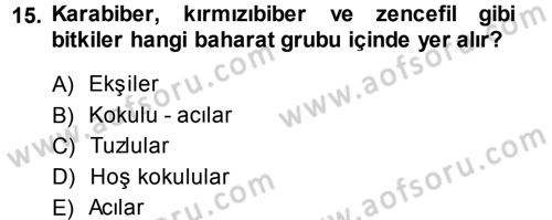 Tarla Bitkileri 2 Dersi 2014 - 2015 Yılı (Vize) Ara Sınav Soruları 15. Soru