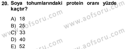 Tarla Bitkileri 2 Dersi 2014 - 2015 Yılı (Vize) Ara Sınav Soruları 20. Soru
