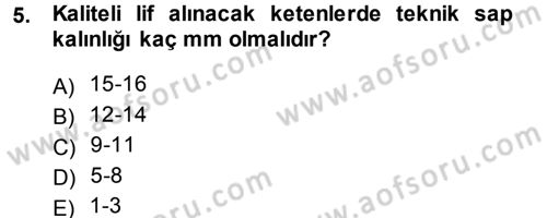 Tarla Bitkileri 2 Dersi 2014 - 2015 Yılı (Vize) Ara Sınav Soruları 5. Soru