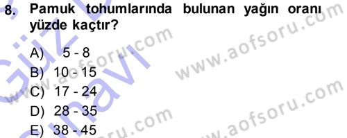 Tarla Bitkileri 2 Dersi 2014 - 2015 Yılı (Vize) Ara Sınav Soruları 8. Soru