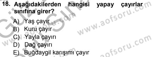 Tarla Bitkileri 2 Dersi 2014 - 2015 Yılı (Final) Dönem Sonu Sınav Soruları 18. Soru