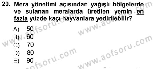 Tarla Bitkileri 2 Dersi 2014 - 2015 Yılı (Final) Dönem Sonu Sınav Soruları 20. Soru