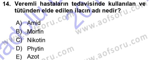 Tarla Bitkileri 2 Dersi 2015 - 2016 Yılı (Vize) Ara Sınav Soruları 14. Soru