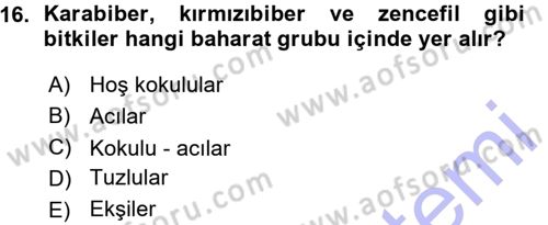 Tarla Bitkileri 2 Dersi 2015 - 2016 Yılı (Vize) Ara Sınav Soruları 16. Soru