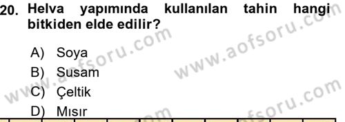 Tarla Bitkileri 2 Dersi 2015 - 2016 Yılı (Vize) Ara Sınav Soruları 20. Soru