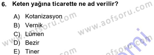 Tarla Bitkileri 2 Dersi 2015 - 2016 Yılı (Vize) Ara Sınav Soruları 6. Soru