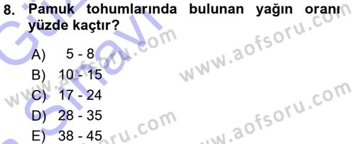 Tarla Bitkileri 2 Dersi 2015 - 2016 Yılı (Vize) Ara Sınav Soruları 8. Soru