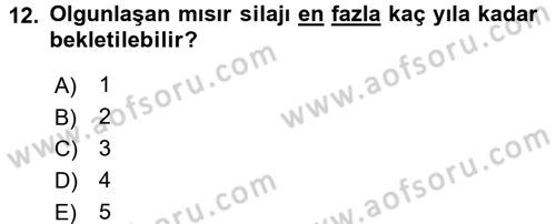 Tarla Bitkileri 2 Dersi 2015 - 2016 Yılı (Final) Dönem Sonu Sınav Soruları 12. Soru