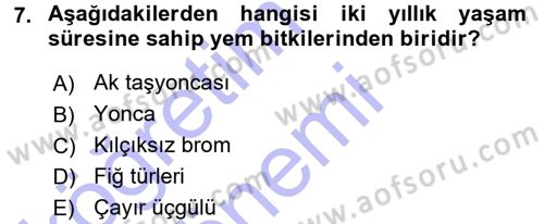 Tarla Bitkileri 2 Dersi 2015 - 2016 Yılı (Final) Dönem Sonu Sınav Soruları 7. Soru