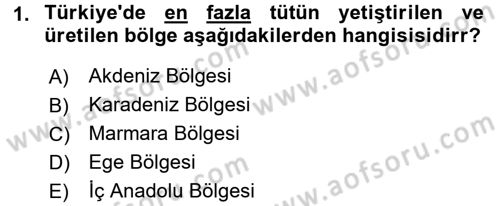 Tarla Bitkileri 2 Dersi 2016 - 2017 Yılı 3 Ders Sınav Soruları 1. Soru