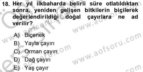 Tarla Bitkileri 2 Dersi 2016 - 2017 Yılı 3 Ders Sınav Soruları 18. Soru
