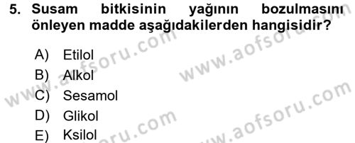 Tarla Bitkileri 2 Dersi 2016 - 2017 Yılı 3 Ders Sınav Soruları 5. Soru