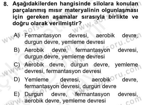 Tarla Bitkileri 2 Dersi 2016 - 2017 Yılı (Final) Dönem Sonu Sınav Soruları 8. Soru