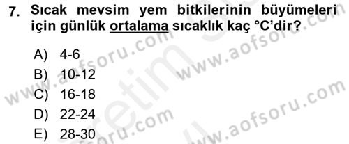 Tarla Bitkileri 2 Dersi 2017 - 2018 Yılı 3 Ders Sınav Soruları 7. Soru