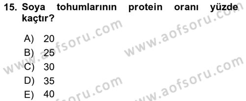 Tarla Bitkileri 2 Dersi 2017 - 2018 Yılı (Vize) Ara Sınav Soruları 15. Soru