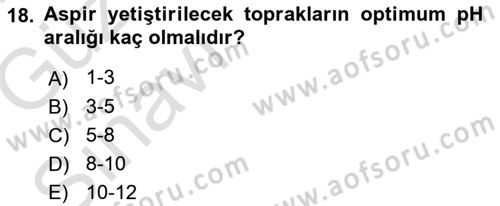 Tarla Bitkileri 2 Dersi 2017 - 2018 Yılı (Vize) Ara Sınav Soruları 18. Soru
