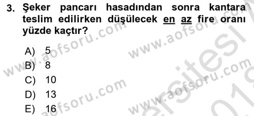 Tarla Bitkileri 2 Dersi 2017 - 2018 Yılı (Vize) Ara Sınav Soruları 3. Soru