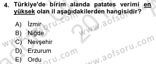 Tarla Bitkileri 2 Dersi 2017 - 2018 Yılı (Vize) Ara Sınav Soruları 4. Soru