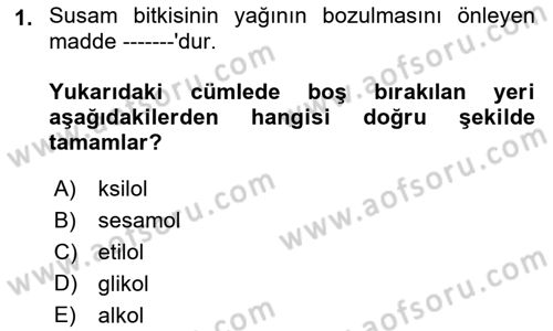 Tarla Bitkileri 2 Dersi 2018 - 2019 Yılı 3 Ders Sınav Soruları 1. Soru