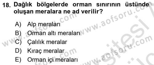 Tarla Bitkileri 2 Dersi 2018 - 2019 Yılı 3 Ders Sınav Soruları 18. Soru